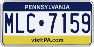 PA license plate MLC7159