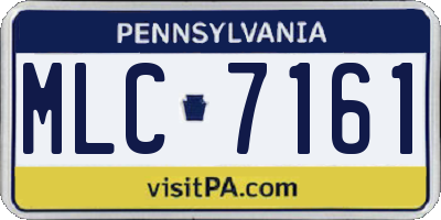 PA license plate MLC7161