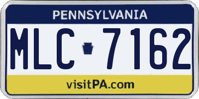 PA license plate MLC7162