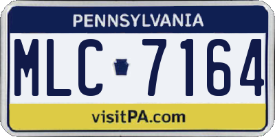 PA license plate MLC7164