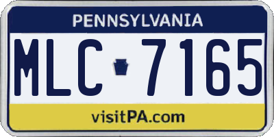 PA license plate MLC7165