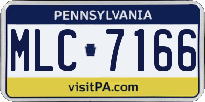 PA license plate MLC7166