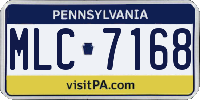 PA license plate MLC7168