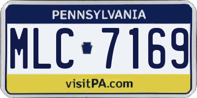PA license plate MLC7169