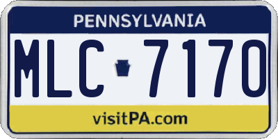 PA license plate MLC7170
