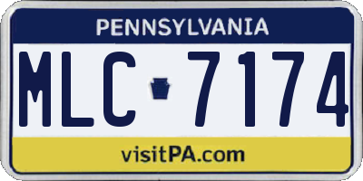PA license plate MLC7174