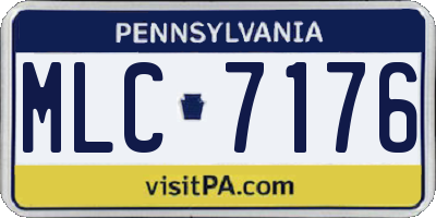 PA license plate MLC7176