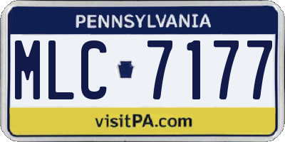 PA license plate MLC7177