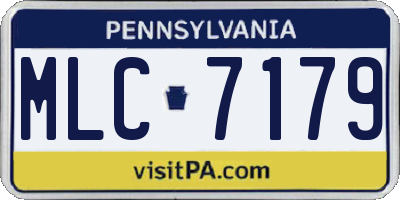 PA license plate MLC7179