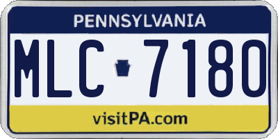 PA license plate MLC7180