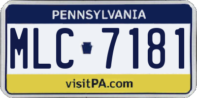PA license plate MLC7181