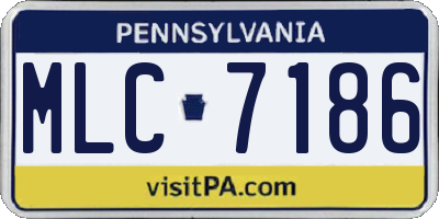 PA license plate MLC7186