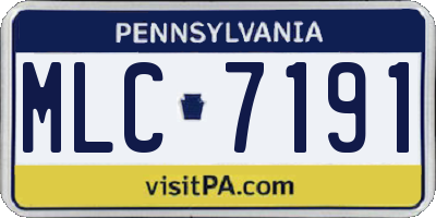 PA license plate MLC7191
