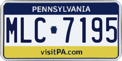 PA license plate MLC7195