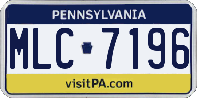PA license plate MLC7196