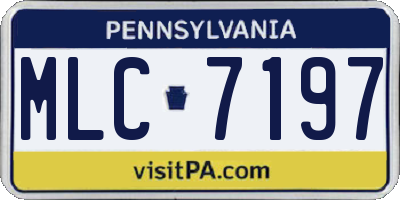 PA license plate MLC7197