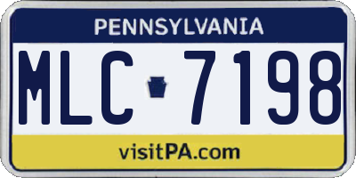 PA license plate MLC7198
