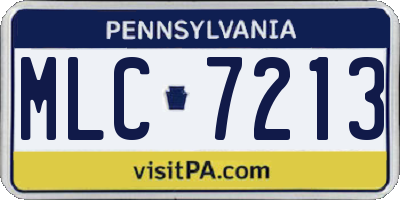 PA license plate MLC7213