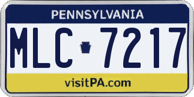 PA license plate MLC7217