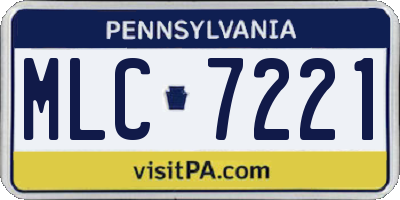 PA license plate MLC7221