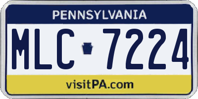 PA license plate MLC7224
