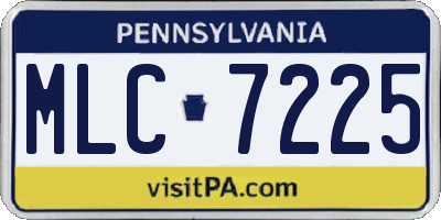 PA license plate MLC7225