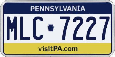 PA license plate MLC7227