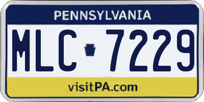 PA license plate MLC7229