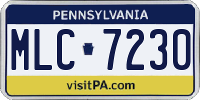 PA license plate MLC7230