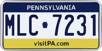 PA license plate MLC7231
