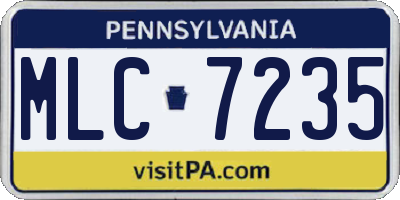 PA license plate MLC7235