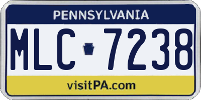 PA license plate MLC7238