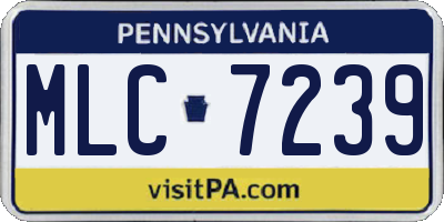PA license plate MLC7239