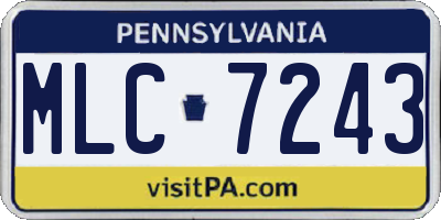 PA license plate MLC7243