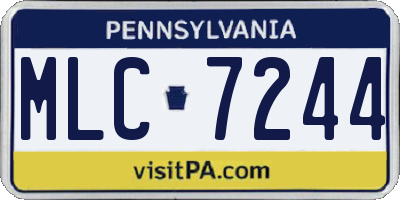 PA license plate MLC7244