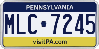 PA license plate MLC7245