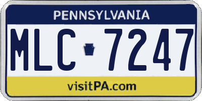 PA license plate MLC7247
