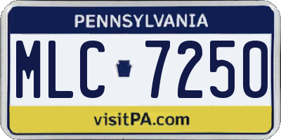 PA license plate MLC7250