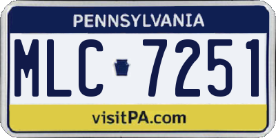 PA license plate MLC7251