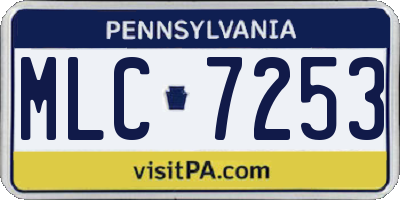 PA license plate MLC7253