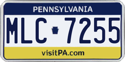 PA license plate MLC7255