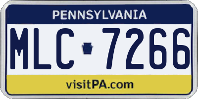 PA license plate MLC7266