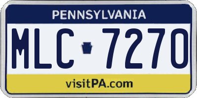 PA license plate MLC7270