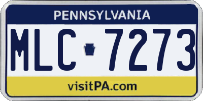 PA license plate MLC7273