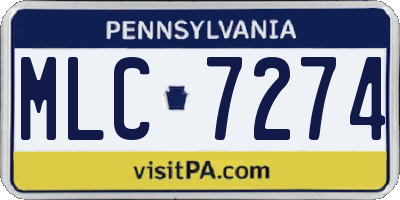 PA license plate MLC7274