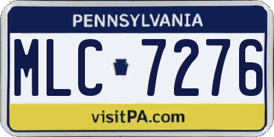 PA license plate MLC7276