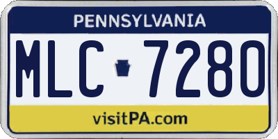 PA license plate MLC7280