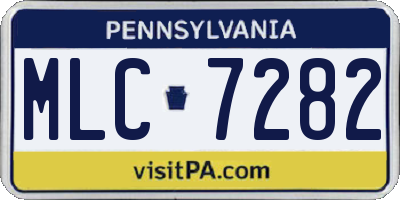 PA license plate MLC7282