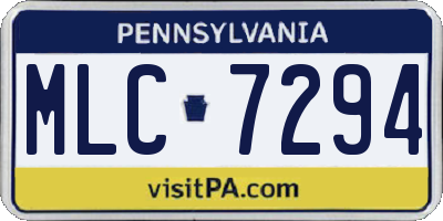 PA license plate MLC7294