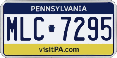 PA license plate MLC7295